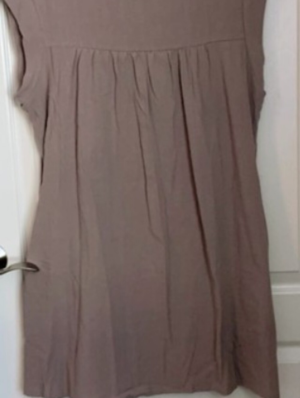 Mayradress Sleeveless Taupe Cotton Linen Babydoll Dress SZM - Picture 4 of 4